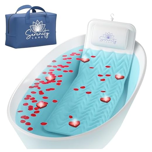 Full Body Bath Pillow, Non Slip Suction Bathtub Mat to Support Head, Neck & Back and Provide Soothing Spa Like Comfort to Relax & Unwind