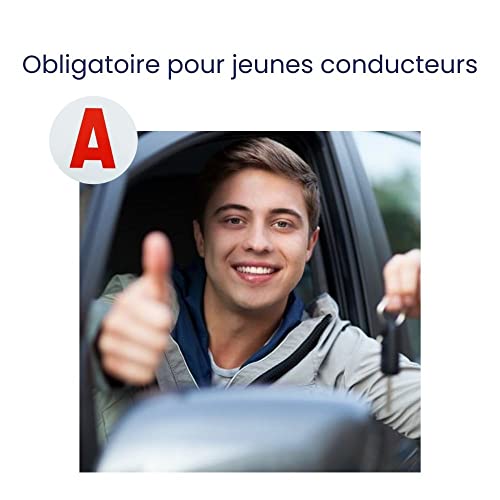 Maelsa Disque A Jeune conducteur électrostatique - Vous Avez Le Permis B et êtes apprentis conducteur. A sur Fond Rouge diamètre 15 cm Rond - Accessoires Auto Garantie Voiture Intérieur Indispensable – vue 6