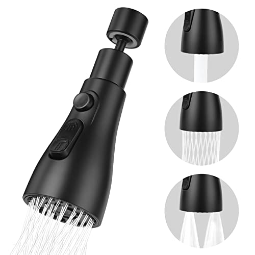 OSDUE Aireador Grifo Cocina de 360° Giratorio FM22 M24 con Adaptador, 3 Modos Ajustable, Extension Difusor Atomizador Universal, Grifo Dispositivo Anti Salpicadura para Cocina, Cuarto de baño