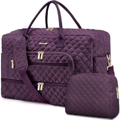 Travel Duffle Bag Weekender for Women with Shoe & Wet Pocket