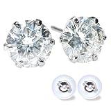 【鑑定書付き】 天然 ダイヤモンド ピアス 計1.0ct (0.5ct×2) Dカラー / SI2クラス / Excellentカット プラチナ Pt900 ダブルロックキャッチ付き