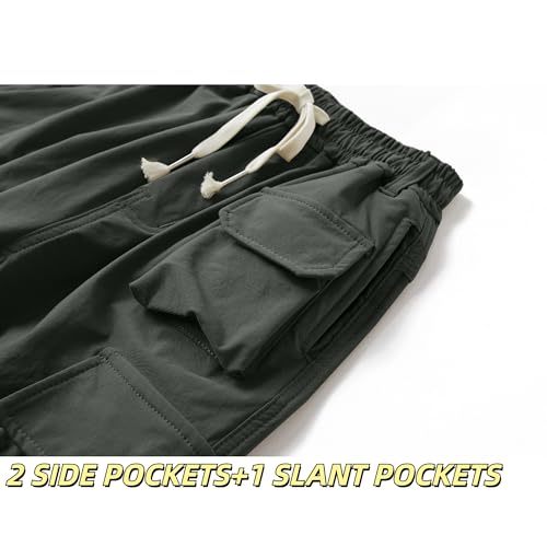 Boy's Cargo Joggers Pants Youth Quick Dry Hiking Lightweight Pants for Sports Outdoor Sweatpants with Zipper Pockets4