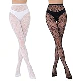 SERAPHY Collant Femme Fantaisie, Collants Bas Résille pour Femmes, Élastique Taille Haute Collant Fantaisie Femme Sexy Noir+Blanc Sunflower