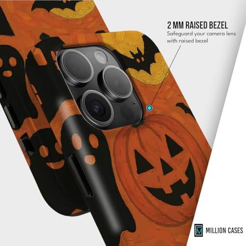 Image of MILLION CASES Back Cover Case for iPhone 15 Pro Scratch Resistant Anti-Slip Polycarbonate Shockproof Protective Durable Spooky Fest Crystal Case for Men & Boys
