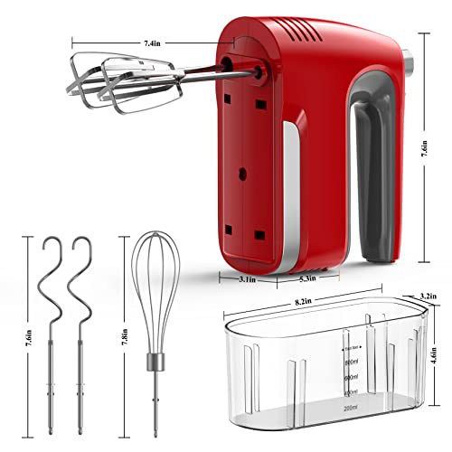 Jiojioy Hand Mixer Electric, 5 Speed Kitchen Handheld Mixer With Eject Button And Storage Case, 400W Ultra Power With Turbo Function And Stainless Steel Attachments For Whipping, Mixing Brownies, Cakes And Dough Batters #TOP1