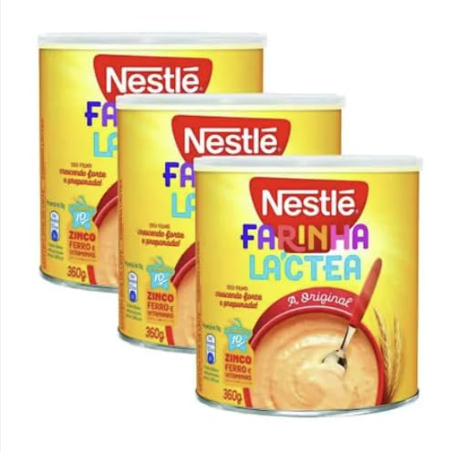 Farinha Láctea Brasileira Nestlé 360g | Pack 3x360g | A original do Brasil | Brazil in Texas Bundle