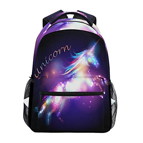 Magic Unicorn Backpack for Girls Kids Boys Rainbow Stars Galaxy School Book Bag Cute Laptop Backpacks Casual Extra Durable Waterproof Lightweight Travel Sports Day Pack Student College Carrying Bags