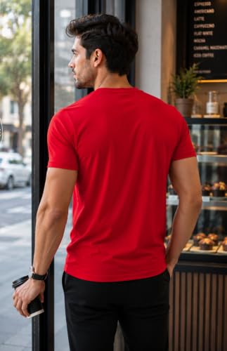 Image of London Hills T Shirt for Man | Men Henley Neck Tshirts | Tshirt Shirts Men | Gym T Shirts for Mens Workout T-Shirts for Man Cotton Stylish Henly Neck T Shirt Half Sleeve Regular Fit Solid Multicolour