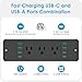 HHSOET 14 in 1 Fast Charging Recessed Power Strip, 45W Furniture Power Outlet, Flush Mount Surge Protection with 6 AC Plugs, 4 USB-A and 4 USB-C, 10ft Power Cord. (Black)