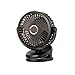 ILAXA Desk Fan Clip On Fan for Pram, Mini Stroller Fan, Rechargeable Portable Table Fans, Battery Operated & 360° Rotation Personal Desktop Fans for PushChairs Bed Camping,Black,2400mAh
