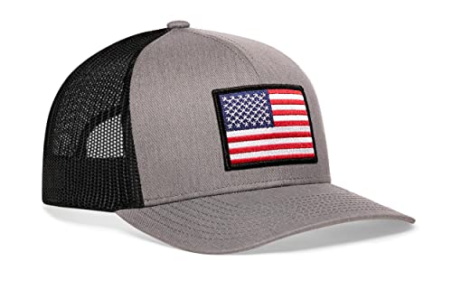 Image of HAKA American Flag Trucker Hat - USA Flag Mesh Snapback Cap for Men, Women & Golf, Patriotic Baseball Dad Hat