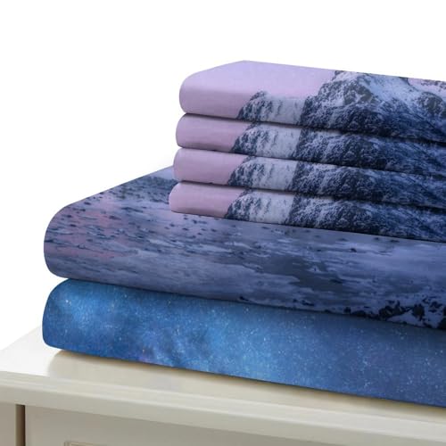 Parure de lit paysage d'hiver 140x200 microfibre pour enfant et ado - 7