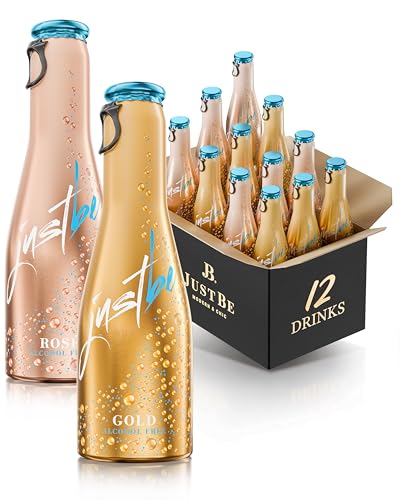 JustBe Gold Alkoholfrei+ Rosé Alkoholfrei | Piccolo frizzante | Alkoholfreier Piccolo (Gold + Rosé, 12 x 0,2l)