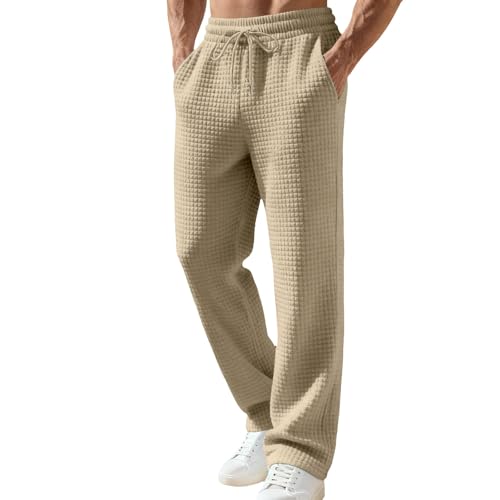 Pantalon de survêtement gaufré avec taille élastique et cordon de serrage ajustable