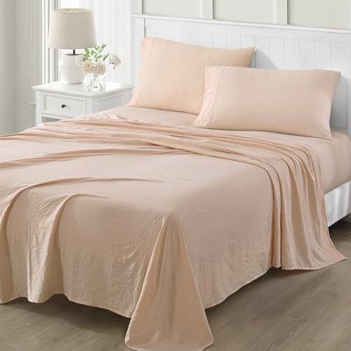 Image of Martha Stewart - Microfiber Sheets Set - Soft, Smooth, Durable, Easy Care | Bedding Sheets, Peachy Keen