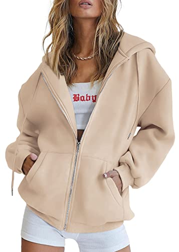 Image of PRETTYGARDEN Women's Fall Zip Up Hoodies Sweatshirts