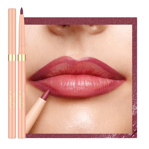 Oulac Pink Retractable Lipliner Pencil 2in1 Waterproof Makeup Crayon for Lip Liner and Eye Liner, Smooth and Creamy, Long Lasting Matte Finish, Vegan Beauty, 05 Dried Rose