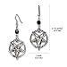 Baphomet Satanic Goat Head Inverted Pentagram Silver Finish Dangle Earrings