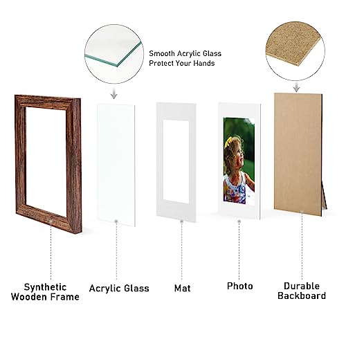 Nacial 4 Pack Brown Photo Frame 6 x 4, Home Décor 6x4 Picture Frame For Pictures/Photos/Posters - Image 3
