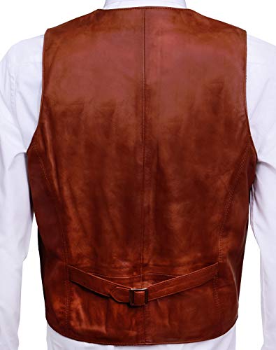 Men's Classic Smart Tan Leather Waistcoat3