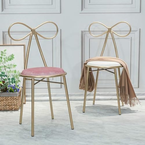 Taburete de comedor y tocador decorativo para dormitorio blanco 7