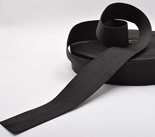 Trimz Polypropylene Webbing, Black - 50mm Wide x 20Mtr Reel - Heavy Duty Strapping for Bags and Crafts, 50mm x 20m