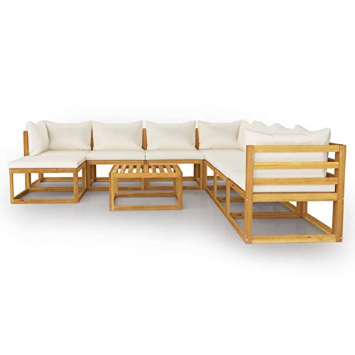Gecheer 9-TLG. Garten Lounge Holz Loungemöbel Terrassen Gartenmöbel Set Lounge Sofa Outdoor Sitzgruppe Garten Sofa Set… – Bild 4
