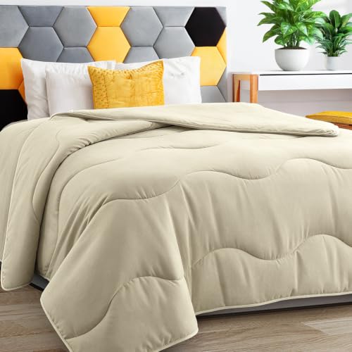 Image of MEELUS Lightweight Comforter Cooling Beige, All Season Duvet Insert
