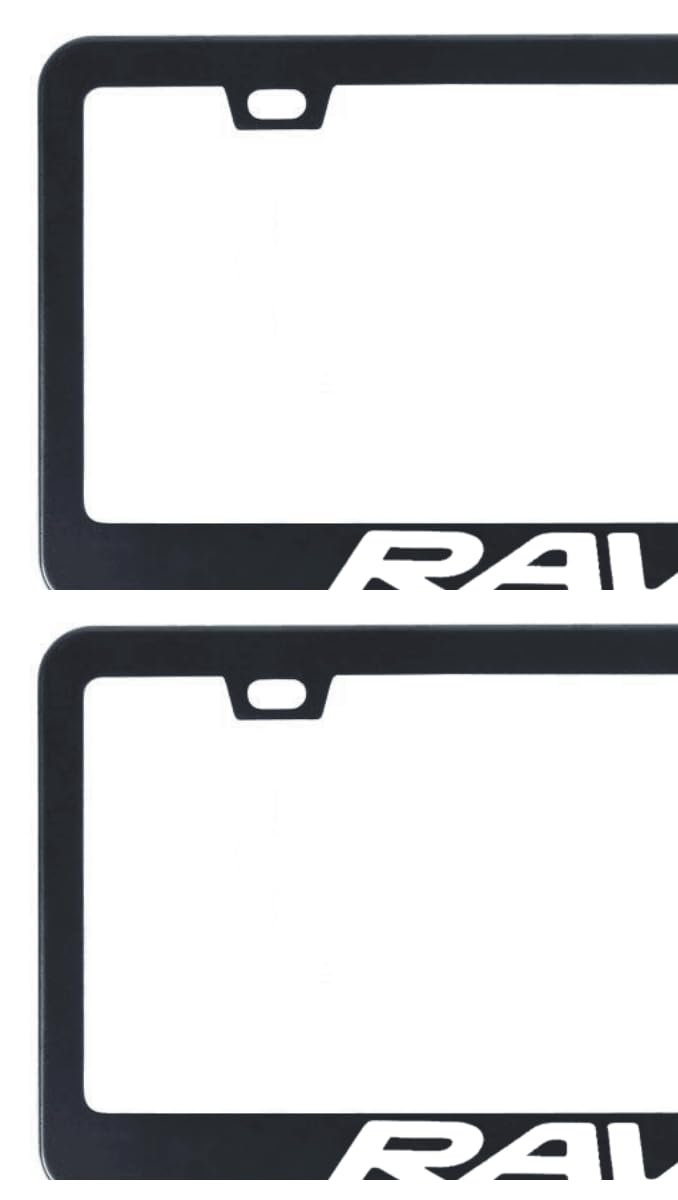 2PCS License Plate Frames for Rav-4 Stainless Steel, Universal Car Accessories Black Rav-4