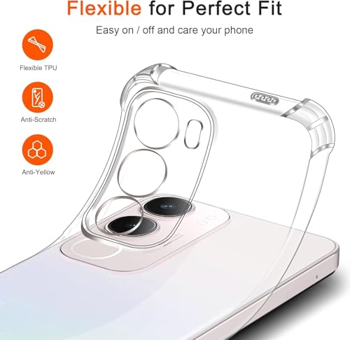 Image of Lustree Compatible with vivo Y300 5G Back Cover| Clear + TPU Case with 4 Corner Air Cushion Protection & Camera Protection | Slim& Stylus Cover for vivo Y300 5G