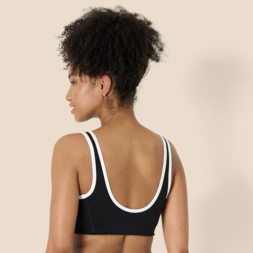 Amazon Essentials Women's Active FormFlex Buttery Soft Light Support V-Neck Sports Bra with Contrast Trim3