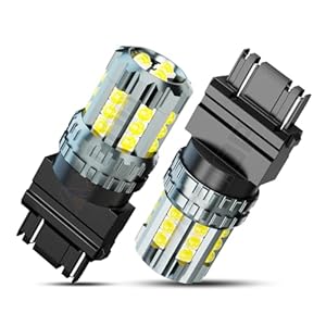 2Pcs White 3157 Tail Brake LED Light Bulbs Compatible with Jeep Grand Cherokee 2005 2006 2007 2008 2009 2010 2011 2012 2013 2014 2015 2016 2017 2018 2019, Bright 3157A Turn Signal Lights Rear