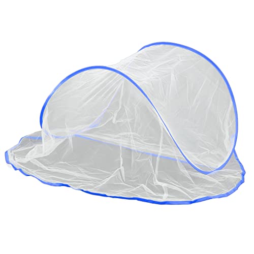 equlup Outdoor Camping Insects Cover, Lightweight Portable Foldable Heads Insects Net Mesh Hat Face Netting for Outdoor Camping Home Parties (Blue)