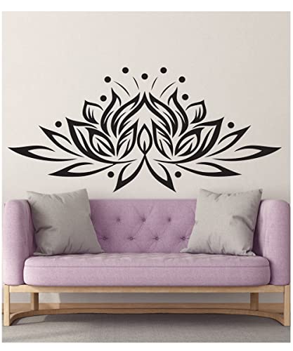 Lotus Flowers Wall Decal. Namaste Vinyl Sticker. Boho Decals. Mehndi ...
