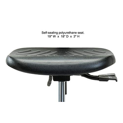 Image of Perch Clean Room Ergonomic Industrial Chair with Large Back and Footring, Counter Height