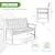 Backyard Expressions Poly Patio Bench (800 Lb Capacity) – Weatherproof Outdoor Bench, Low Maintenance, Heavy-Duty Recycled Material – Ideal for Porch, Patio & Park (White Woodgrain Look)