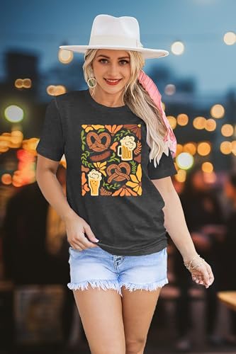 PECHAR German Oktoberfest Shirts for Women: Funny German Festival Tees Tops Oktoberfest in Munich Party T-Shirt3