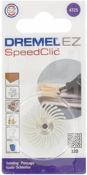 Dremel 472S EZ SpeedClic Abrasive Brush (Grit 120) for Detail Cleaning and Light Sanding