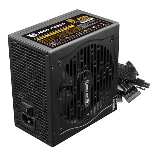Image of HIGH POWER 600W Power Supply, 80 Plus Gold Certified PSU, Continuous Power with 120mm Whisper Quiet Fan, ATX 12V V2.3 /EPS 12V Active PFC Reliable Performance, Energy-Efficient