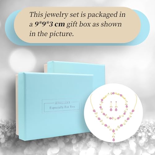 Image of GZWHD Wedding Jewelry Sets for Bride Bridesmaid Women Cubic Zirconia Necklace Earrings Bracelet Set Gift for Mother Friend Wife Daughter Sister Party Prom Jewelry