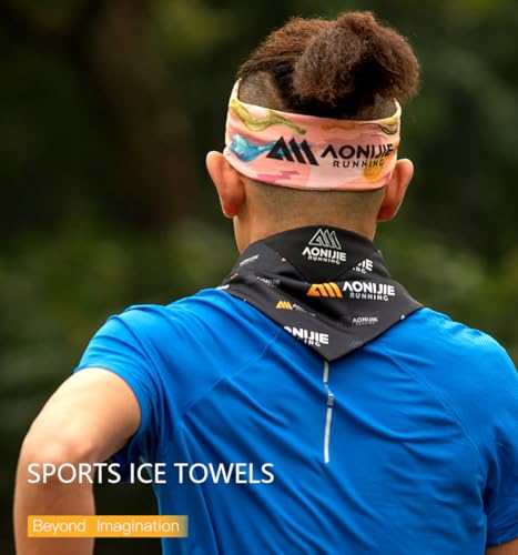 YOUGLE Sports Ice Towel for Women and Men Quick-Drying and Neck Sun Protection Triangle Can hold Ice, for Running Cycling (White)2