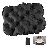 DASIAUTOEM Sitzkissen Outdoor, Aufblasbares Camping Sitzkissen, Tragbares Ultraleicht Reisekissen, Wasserdicht Luftkissen für Wandern Strand Rasen Tribünen Garten Picknick (Schwarz)