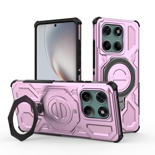 Coque Motorola Edge 50 Fusion 5G rose avec anneau support en silicone