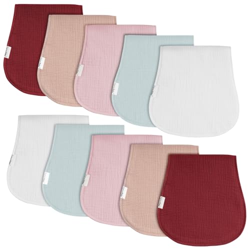 Image of Muslin Burp Cloths for Baby,Organic Burping Cloths for Babies Boys Girls,Spit Up Rags Extra Soft and Absorbent 10 Pack