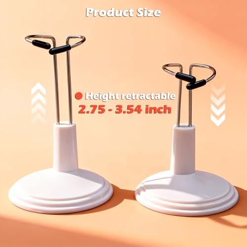 Image of 3 Pack Adjustable Doll Stand - Compatible with labubu, Display Holder for 4-7 Inches Figures, White Plastic Stand with Waist Clip, Stable Support for Collectible & Photography (Dolls Not Included)