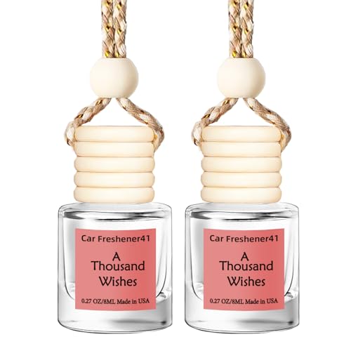 Image of Hanging Car Air Freshener, Long Lasting Essential Oil Diffuser, Non-Toxic New Car Scent, Cute Car Fresheners for Women, 2 Pack Made in USA