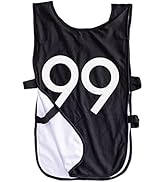 LVL10 Sports Pinnies - Reversible Numbered Practice Vest Pennie for Soccer, Basketball, Team Scri...