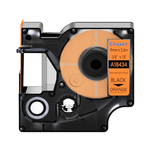 Dymo Rhino 18434 ���x���e�[�v ���t�B�� 3/8�C���` ��v�ȃr�j�[�����x�� Dymo Rhino 5200 4200 5000 6000 �H�Ɨp���x�����[�J�[�ɑΉ� �I�����W�n�ɍ� 3/8�C���` x 18�t�B�[�g (9mm x 5.5m)