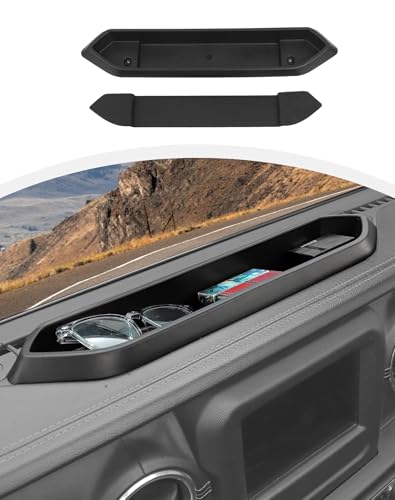 Hoolcar for Jeep Center Console Dashboard Storage Tray Compatible with Jeep Wrangler JL JLU 2/4 Doors 2018-2024 Interior Accessories Dash Organizer Tray for Key Sunglasses Phone