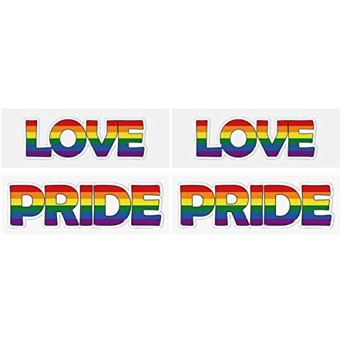 ABOOFAN 4 pçs Adesivo decorativo de arco-íris para colar com adesivo de orgulho bissexual amor + org